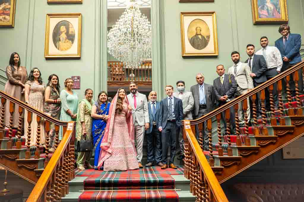 Wedding Couple and Guests Photograph at Blackwell Grange.